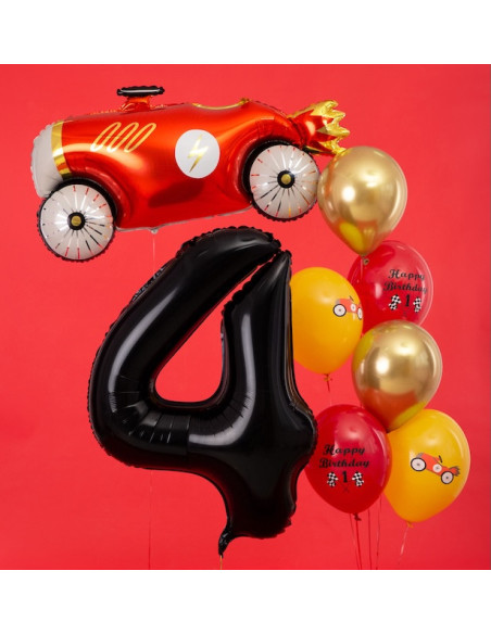 Ballon Chiffre 4 Noir 86 cm - Décoration Anniversaire & Fête
