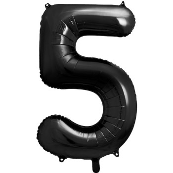 Ballon Chiffre 5 Noir 86 cm - Décoration Anniversaire & Fête