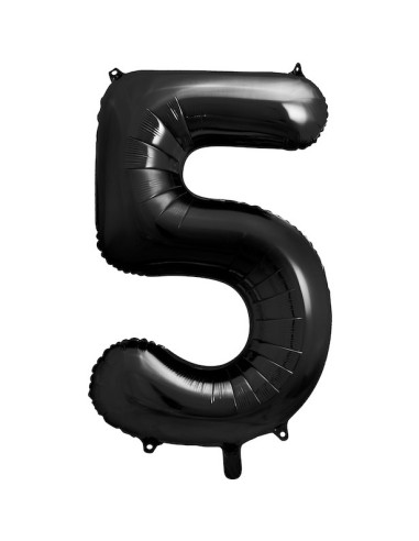 Palloncino Numero 5 Nero 86 cm - Decorazione per Compleanno e Festa