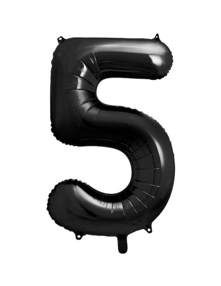 Ballon Chiffre 5 Noir 86 cm - Décoration Anniversaire & Fête