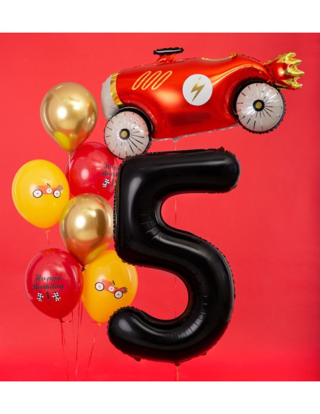 Schwarzer Zahlenballon 5, 86 cm - Geburtstags- & Partydekoration