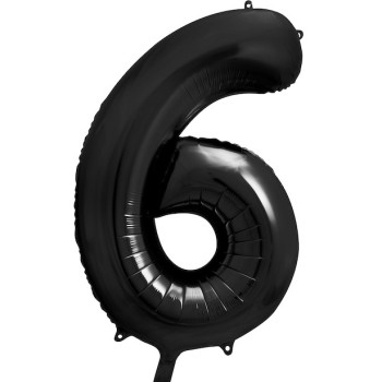 Schwarzer Zahlenballon 6, 86 cm - Dekoration für Geburtstag & Feier