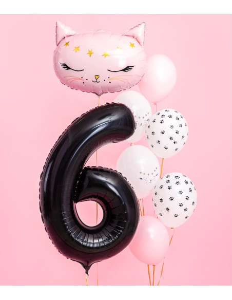 Schwarzer Zahlenballon 6, 86 cm - Dekoration für Geburtstag & Feier