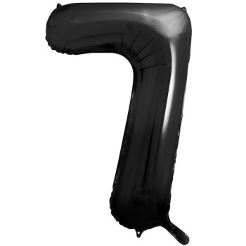 Schwarzer Zahlenballon 7, 86 cm - Dekoration für Geburtstag & Feier