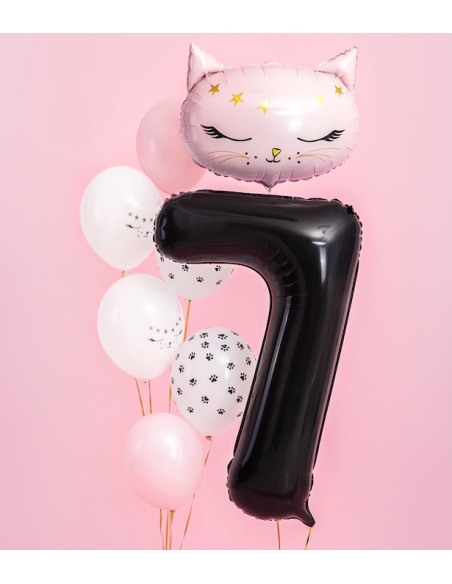 Ballon Chiffre 7 Noir 86 cm - Décoration Anniversaire & Fête