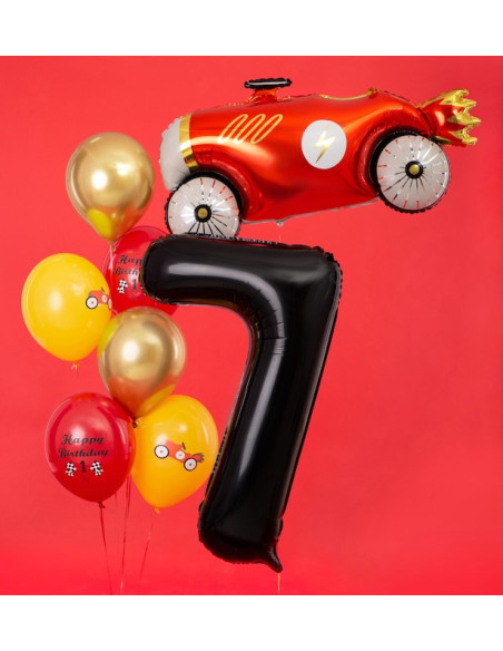 Palloncino Numero 7 Nero 86 cm - Decorazione per Compleanno e Festa