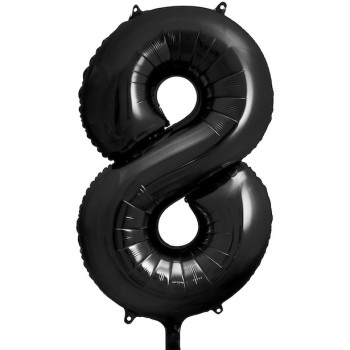 Ballon Chiffre 8 Noir 86 cm - Décoration Anniversaire & Fête