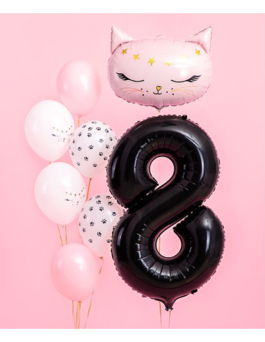 Schwarzer Zahlenballon 8, 86 cm - Geburtstags- und Partydekoration