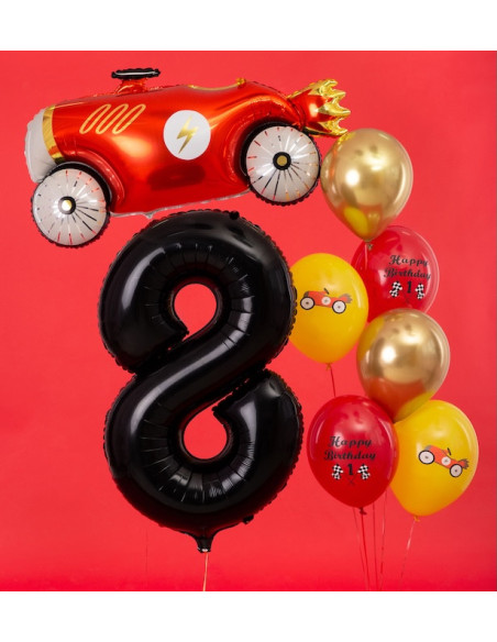 Ballon Chiffre 8 Noir 86 cm - Décoration Anniversaire & Fête