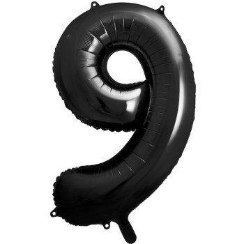 Palloncino Numero 9 Nero 86 cm - Decorazione per Compleanno e Festa