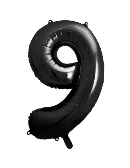 Palloncino Numero 9 Nero 86 cm - Decorazione per Compleanno e Festa