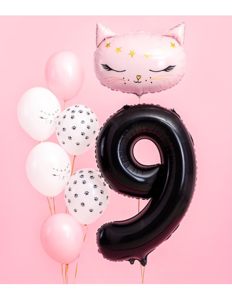 Schwarzer Zahlenballon 9, 86 cm - Dekoration für Geburtstag & Party