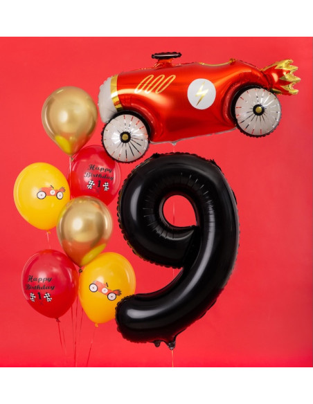 Ballon Chiffre 9 Noir 86 cm - Décoration Anniversaire & Fête