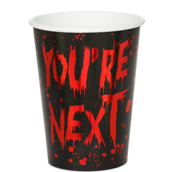 Gobelets en Papier You're Next 250 ml (6 pcs) - Déco Halloween Horreur