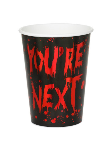 Bicchieri di Carta You're Next 250 ml (6 pz) - Decorazione Halloween Orrore