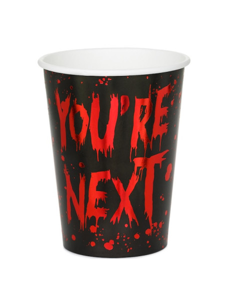 Gobelets en Papier You're Next 250 ml (6 pcs) - Déco Halloween Horreur