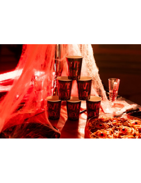 Gobelets en Papier You're Next 250 ml (6 pcs) - Déco Halloween Horreur