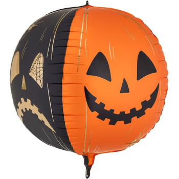 Gruseliger Kürbisballon 50 cm - Sphärische Halloween-Dekoration