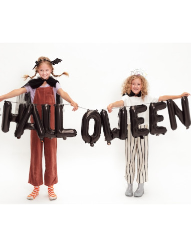 Guirlande Ballon Halloween Noir 230 cm - Inscription Déco