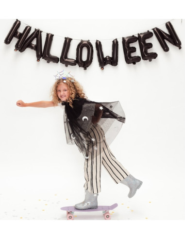 Guirlande Ballon Halloween Noir 230 cm - Inscription Déco