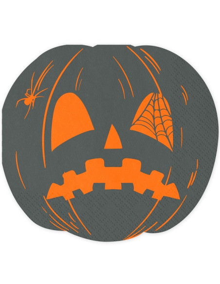 Kürbis-Papierservietten 16,5x15 cm (20 Stück) - Halloween-Deko