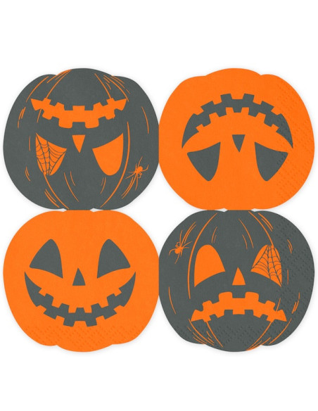 Serviettes en Papier Citrouilles 16.5x15 cm (20 pcs) - Déco Halloween