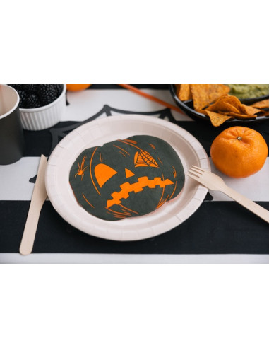 Kürbis-Papierservietten 16,5x15 cm (20 Stück) - Halloween-Deko