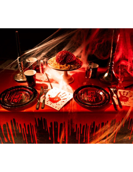 Nappe en Papier Sang Dégoulinant 180x120 cm - Déco Halloween Horreur