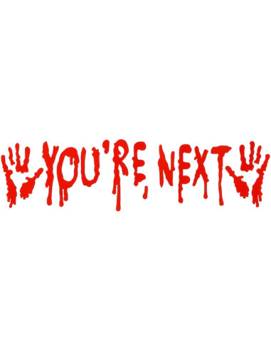 Autocollants Gel Fenêtre You're Next Rouge - Déco Halloween