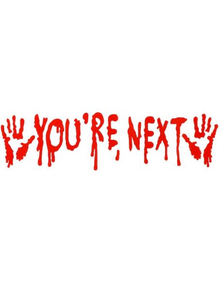 Autocollants Gel Fenêtre You're Next Rouge - Déco Halloween