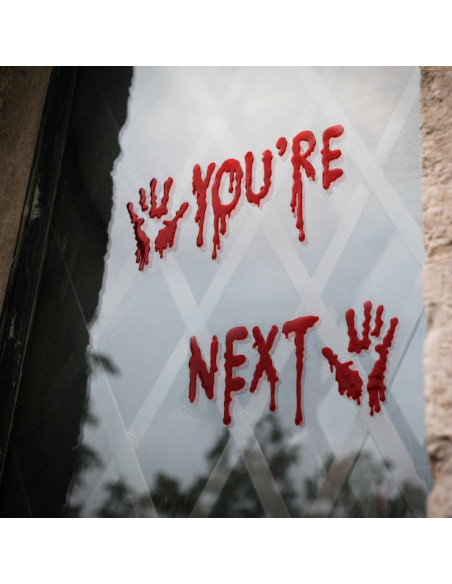 Autocollants Gel Fenêtre You're Next Rouge - Déco Halloween