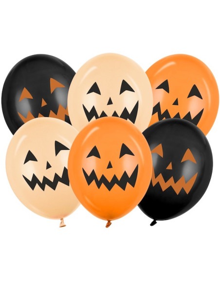 Ballons en Latex Citrouilles Mix 30 cm (6 pcs) - Déco Halloween
