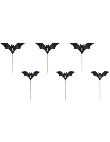 Fledermaus-Cupcake-Dekorationen (6 Stück) - Halloween-Bäckerei