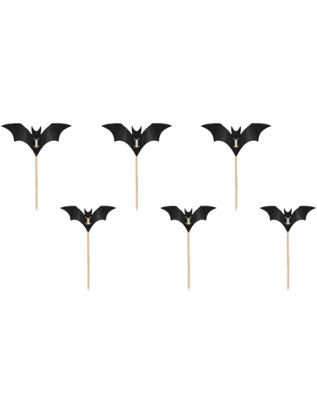 Decorazioni Cupcake Pipistrelli (6 pz) - Pasticceria Halloween