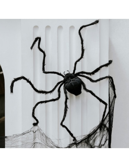Décoration Araignée Noire Géante 103x75 cm - Déco Halloween