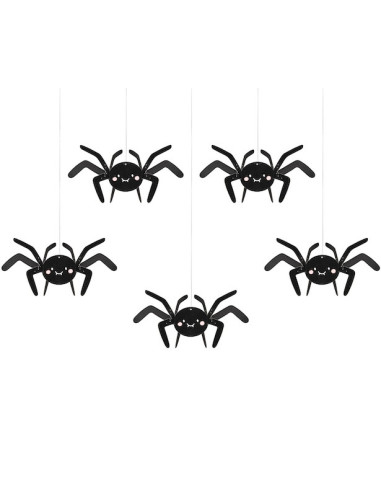 Décorations à suspendre Araignées 27x17 cm (5 pcs) - Halloween