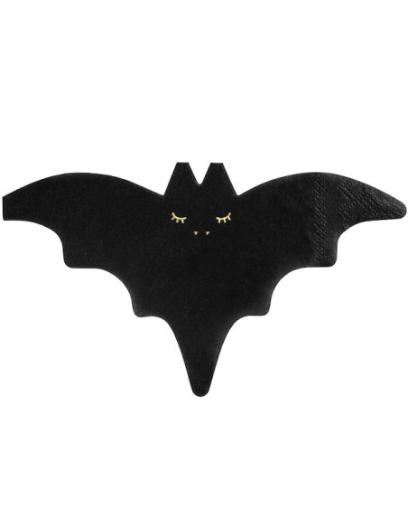 Tovaglioli Pipistrello Nero e Oro 16x9 cm (20 pz) - Halloween