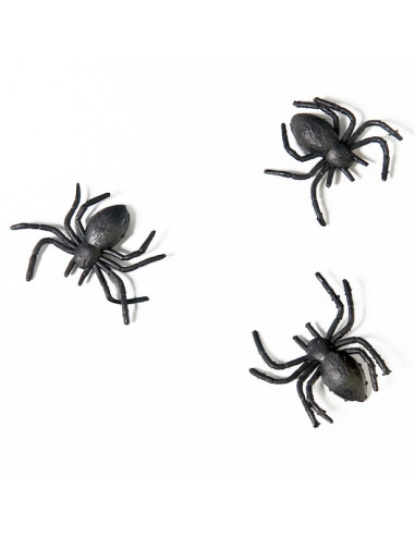 Araignées en Plastique Noires 3x3 cm (10 pcs) - Déco Halloween