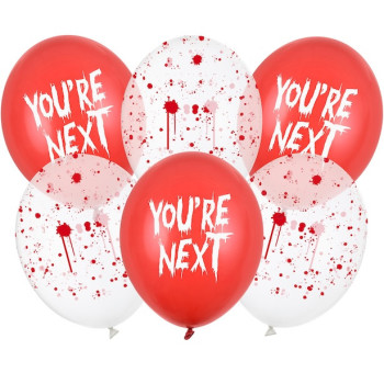 Ballons Latex You're Next Sanglant 30 cm (6 pcs) - Déco Halloween