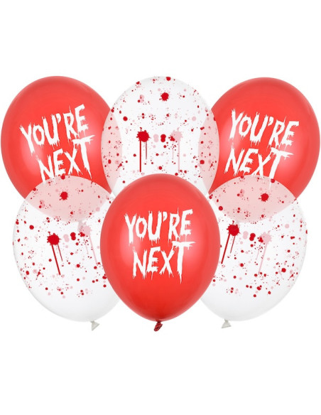 Palloncini in Lattice You're Next Sanguinante 30 cm (6 pezzi) - Decorazione Halloween