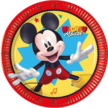 8 Assiettes à dessert Mickey Mouse - Carton FSC
