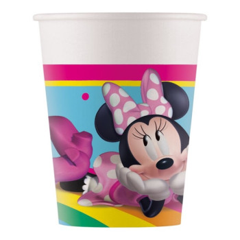 Paquet de 8 gobelets en papier Minnie Mouse de 200 ml pour anniversaire