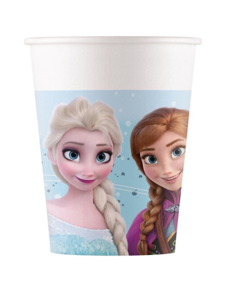 Paquet de 8 gobelets en carton Reine des Neiges 200 ml pour anniversaire