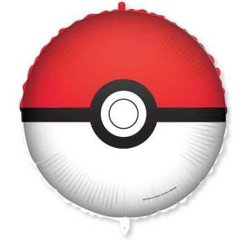 Ballon aluminium rond Pokéball Pokémon 45 cm pour décoration de fête