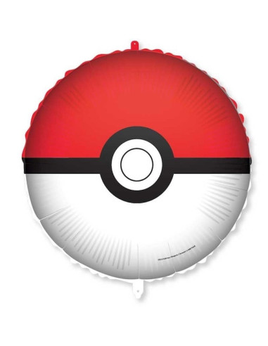 Ballon aluminium rond Pokéball Pokémon 45 cm pour décoration de fête