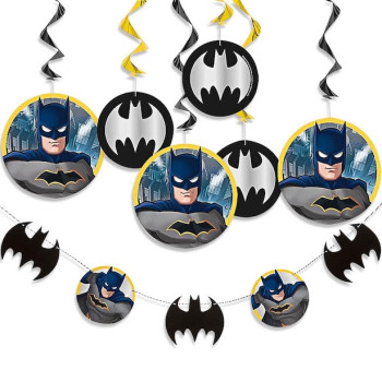 Kit 7 Décorations à Suspendre Batman - Anniversaire