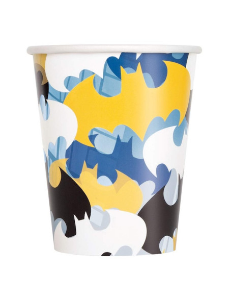 Paquet de 8 gobelets en carton Batman 250 ml