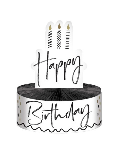 Tischdekoration „Alles Gute zum Geburtstag“ in Schwarz und Gold – Goldene Wünsche
