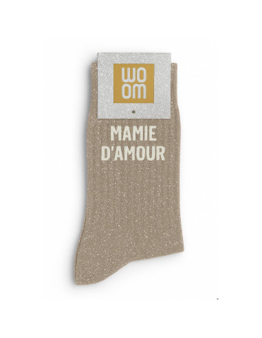 Paillettensocken MAMIE D'AMOUR taupe | BelleFete.ch