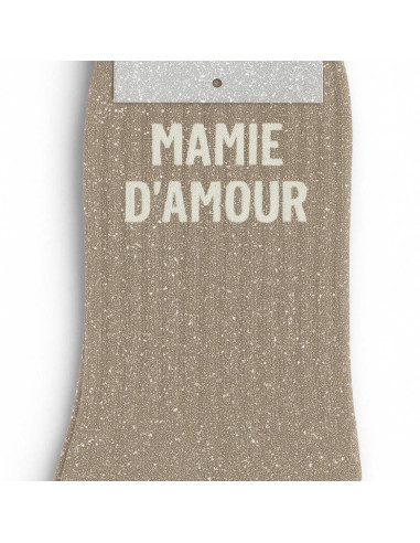 Chaussettes à paillettes Mamie d'Amour - Cadeau mamie